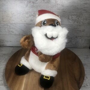 2023 Santa Outfit Buc-ees Beaver  12" Plush Stuffed Animal Preowned